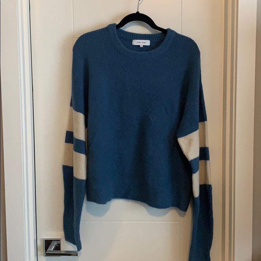 John + Jenn blue sweater